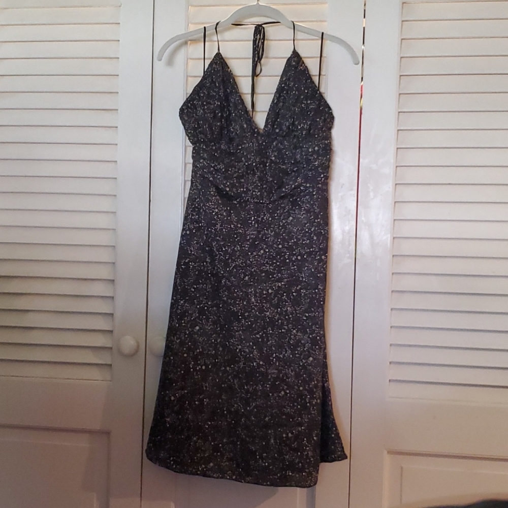 Black spotted silk dress